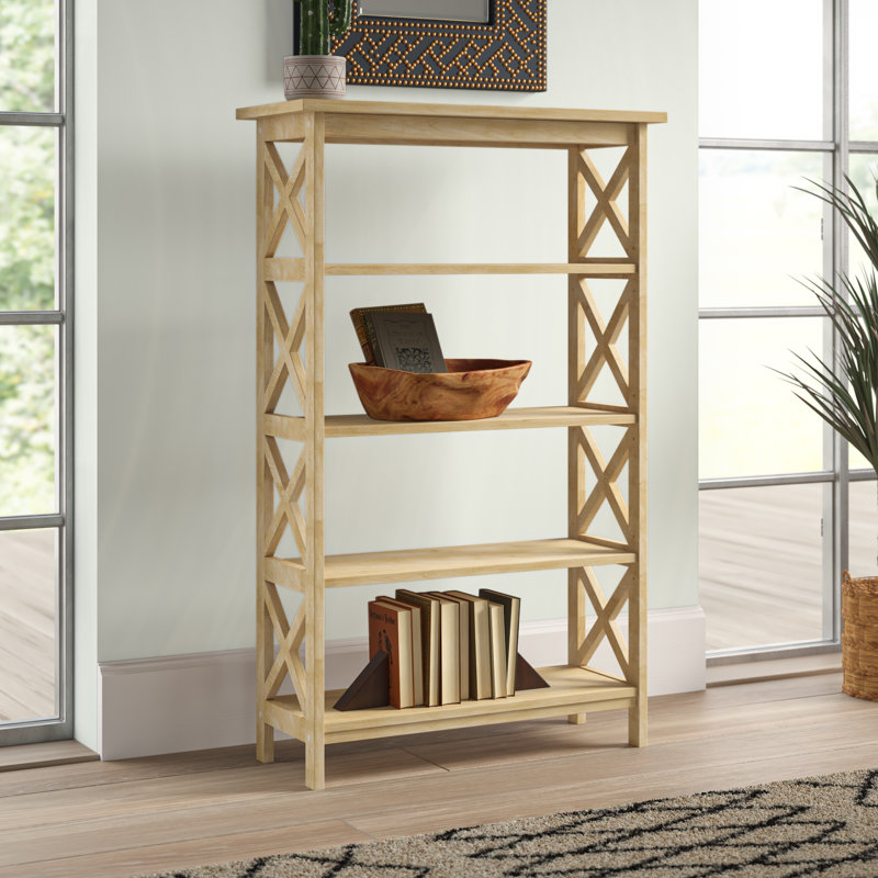 Mistana™ Lynn 48'' H x 30'' W Solid Wood Etagere Bookcase & Reviews